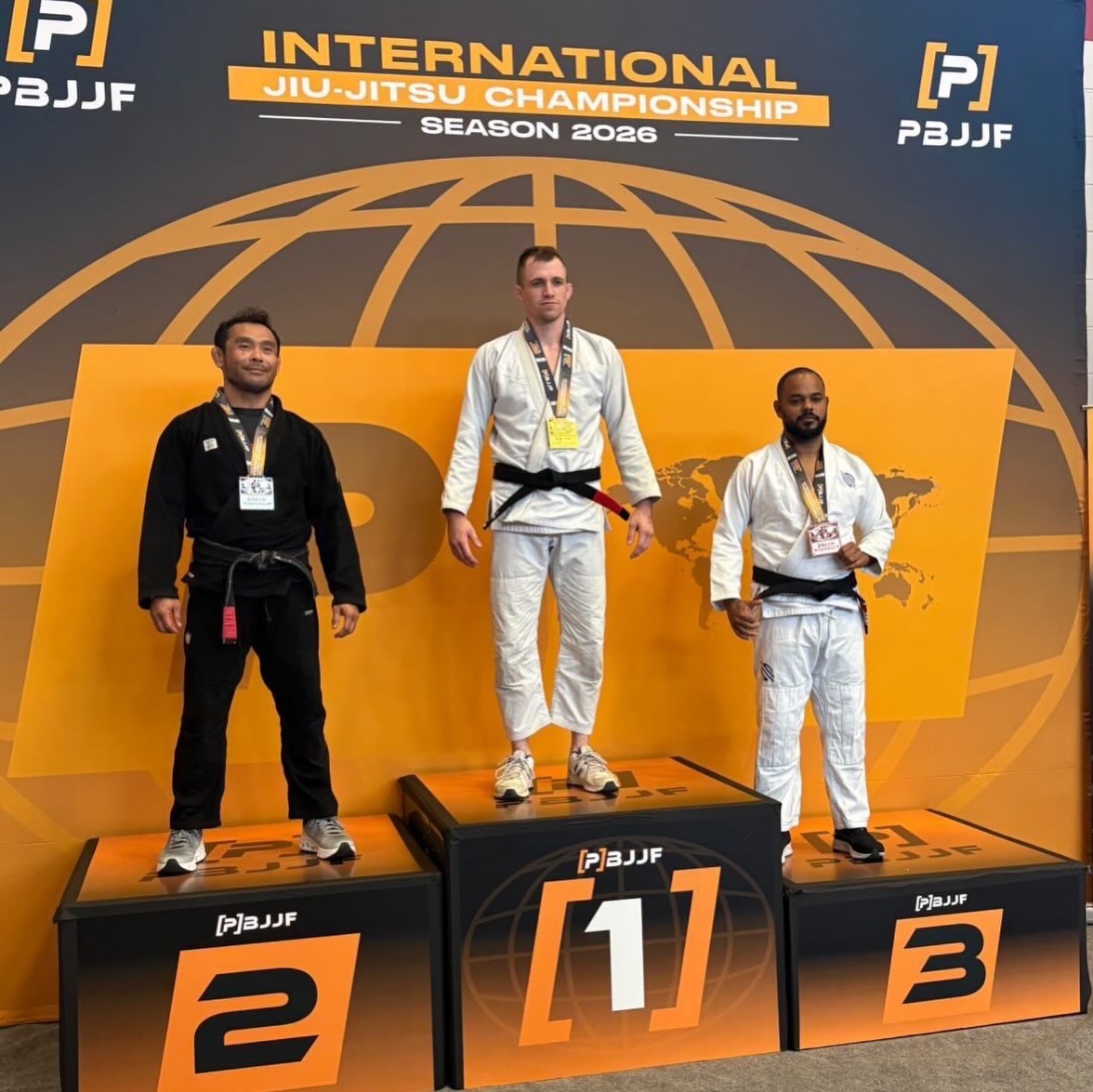 Podio do Gi no Atlanta International Open, PBJJF, com Marcos Aurelio Ormindo Conceicao no terceiro lugar